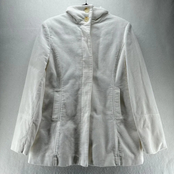 Express Jackets & Blazers - Express Jacket Womens Size 11/12 Corduroy Coat Hidden Button Front White